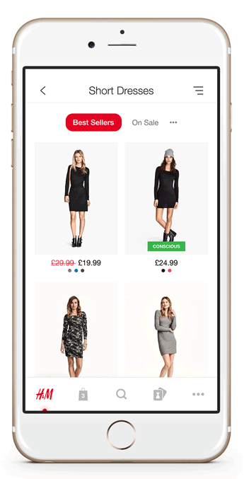 example of mobile application front end