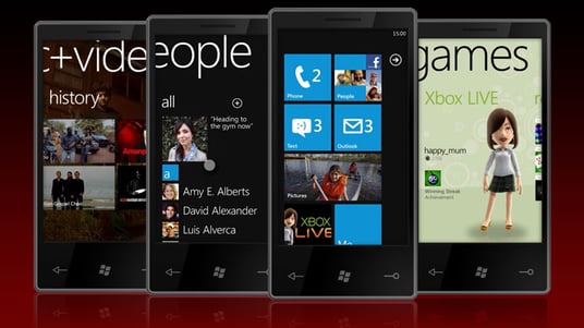 image of multiple phone devices using Samsung or Apple OS