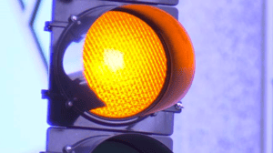 Yellow Light  on traffic stoplight